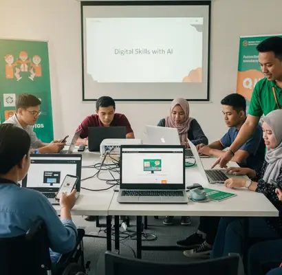 Ilustrasi mahasiswa sedang magang di kantor